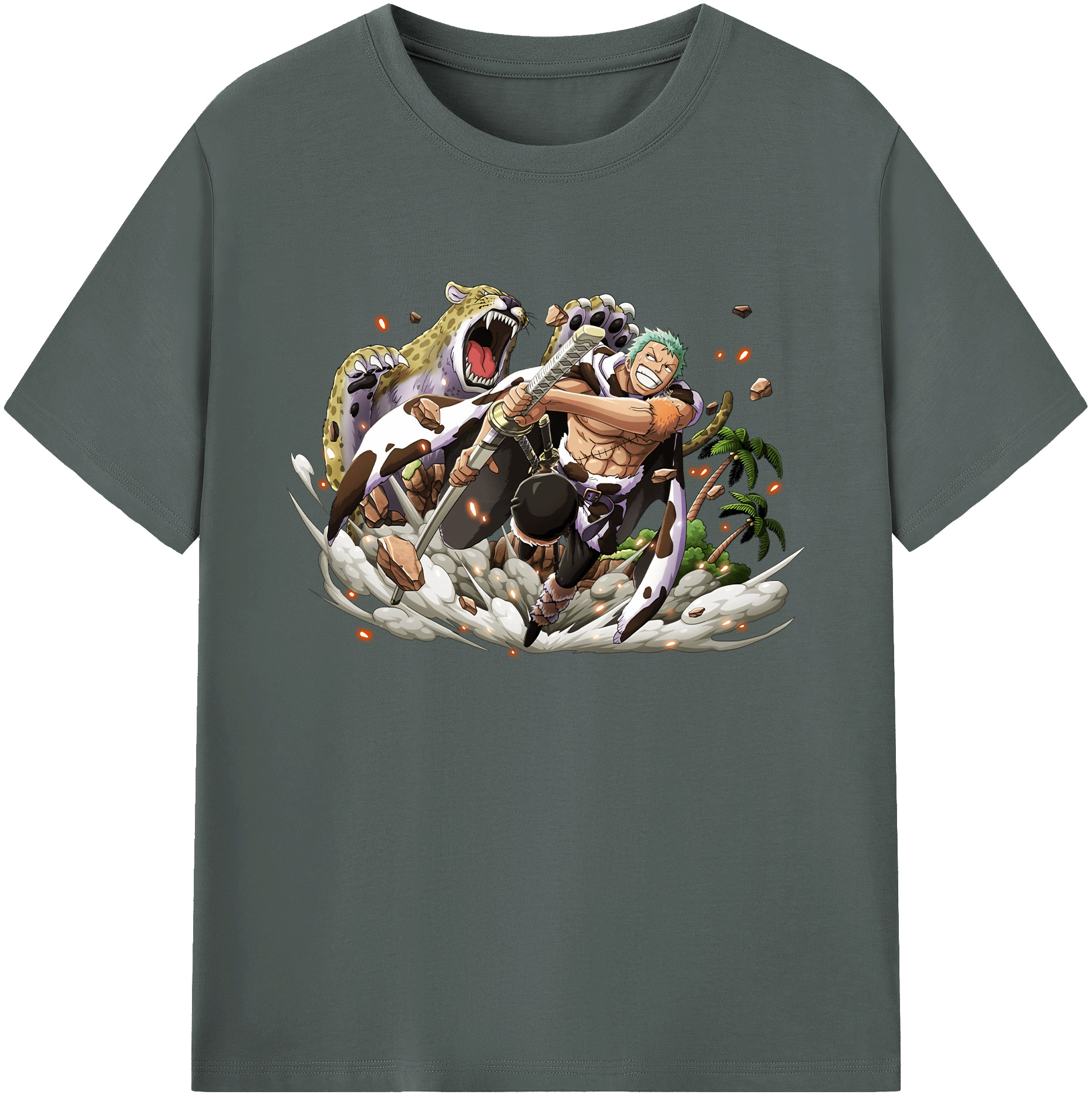 ワンピース ロロノア・ゾロ ONE PIECE Roronoa Zoro 綿100％ メンズ半袖Tシャツ｜肌触りやわらか＆通気性
